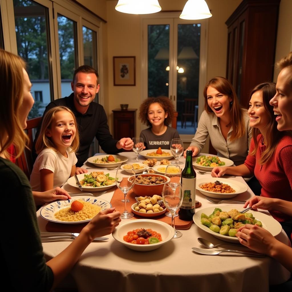 Authentic Spanish Homestay Family Dinner