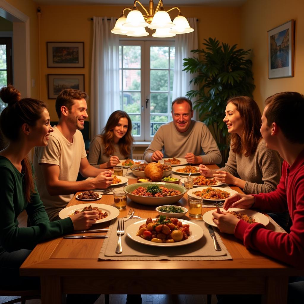 Authentic Spanish Homestay Family Dinner