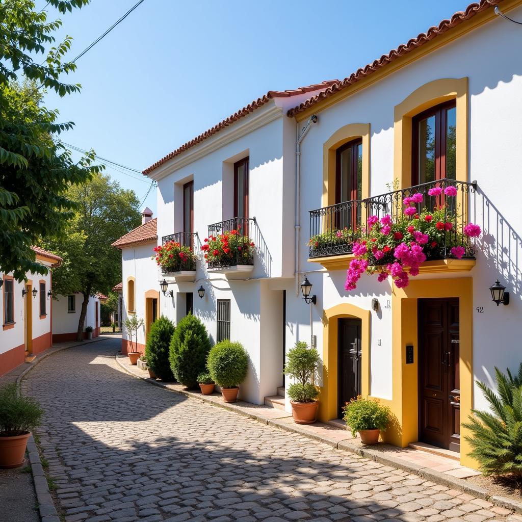 A cozy Spanish homestay in a traditional village setting.