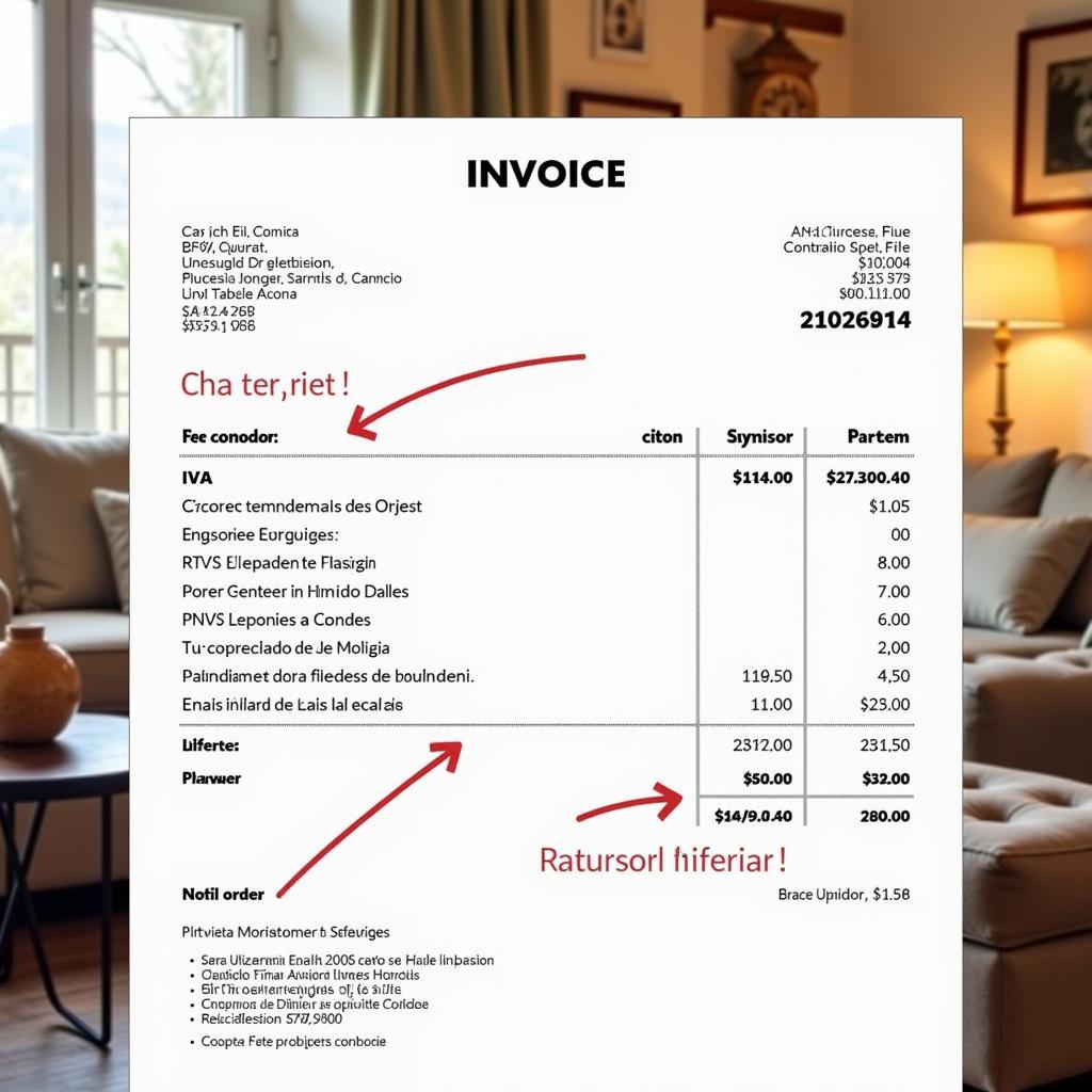 Spanish Homestay IVA Invoice