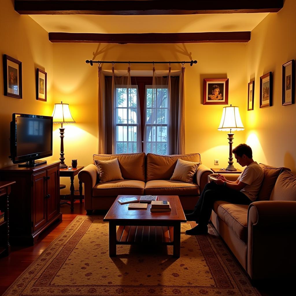 Cozy Living Room in a Spanish Homestay