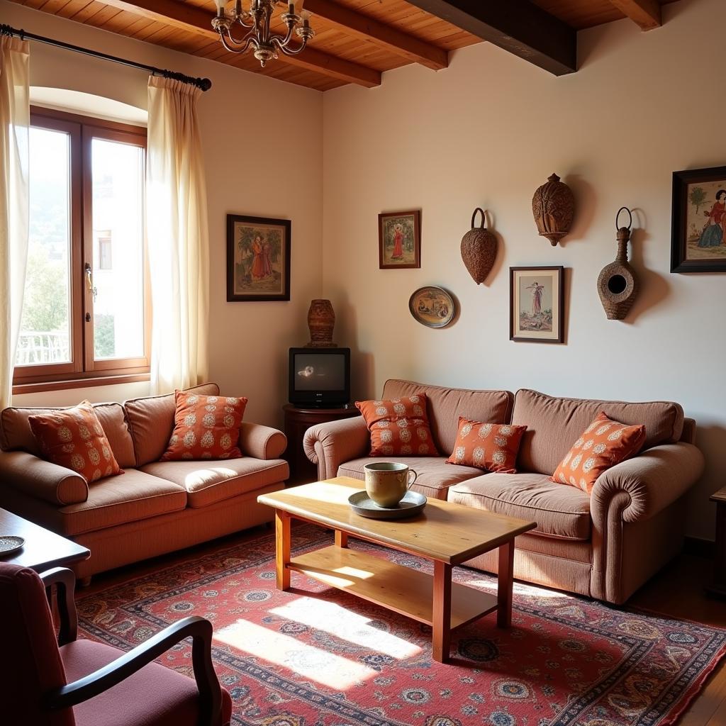 Comfortable Living Room in Spanish Homestay