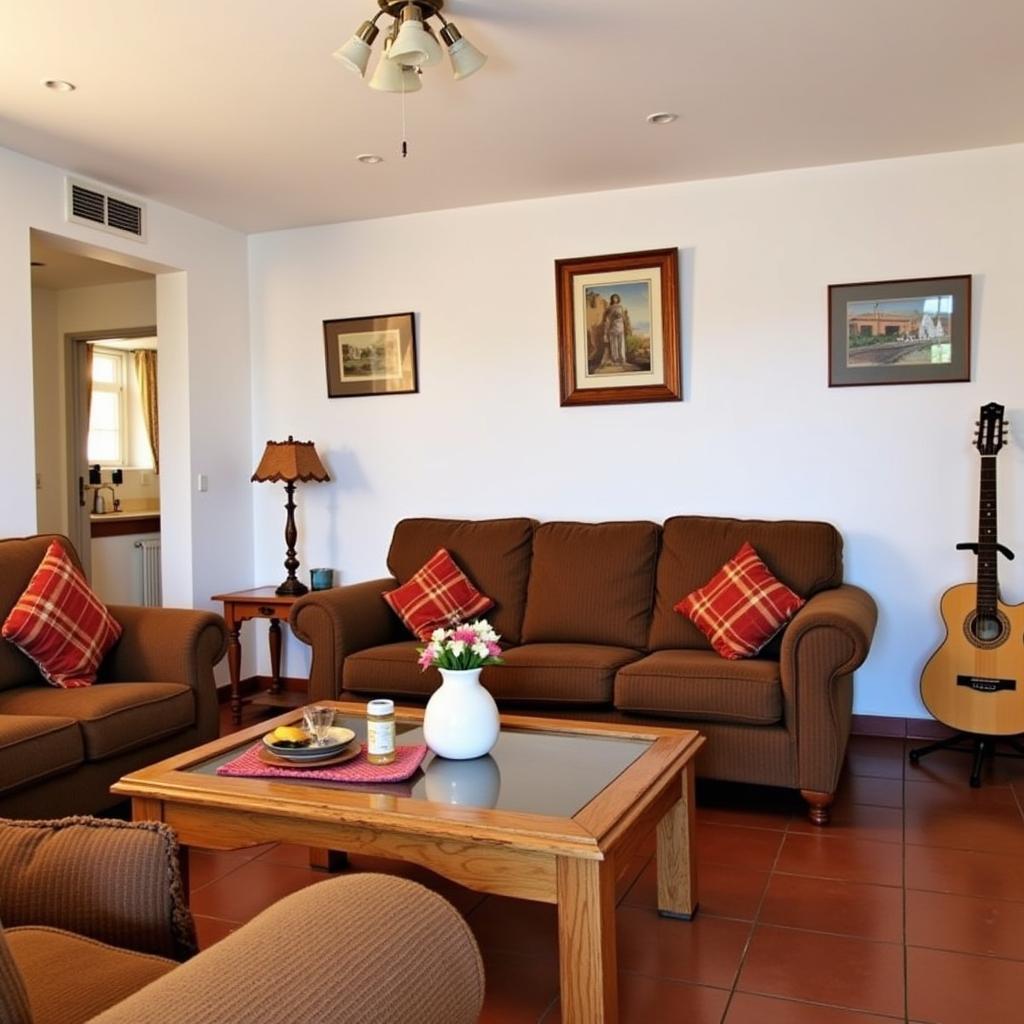 Cozy living room in a Spanish homestay