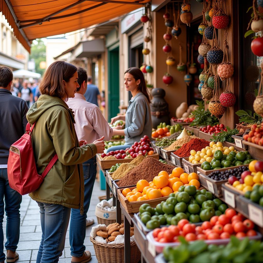 Visiting a Local Market with a Spanish Host