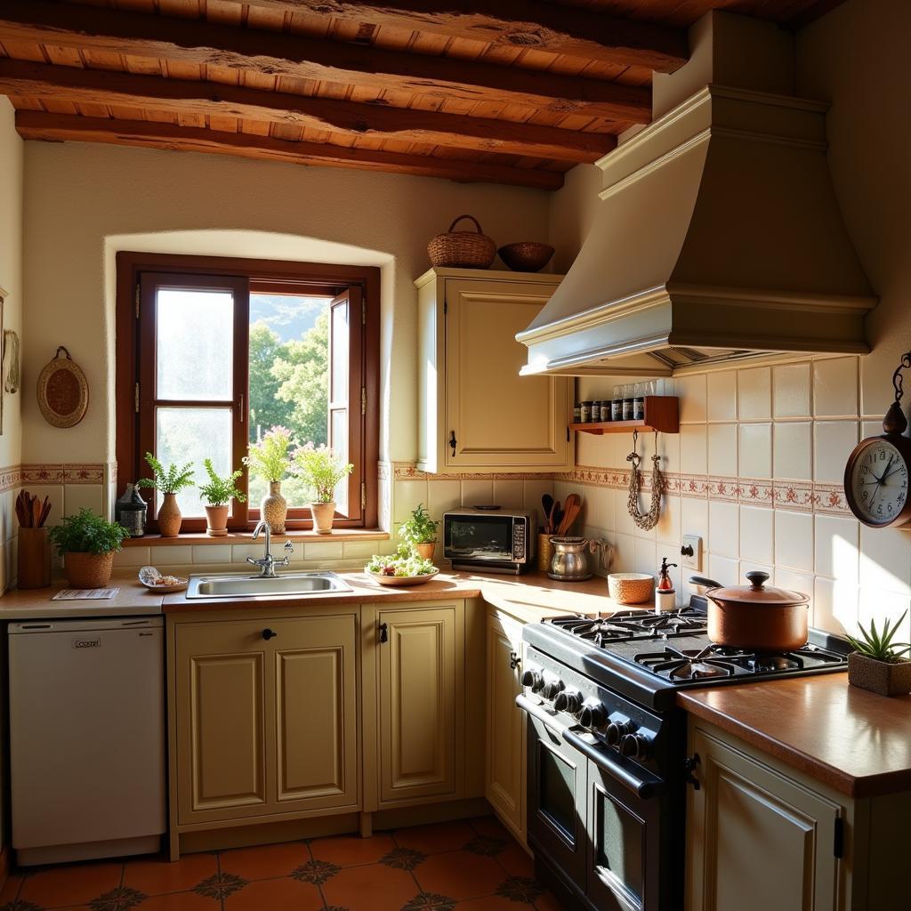 Rustic Kitchen in a Spanish Homestay