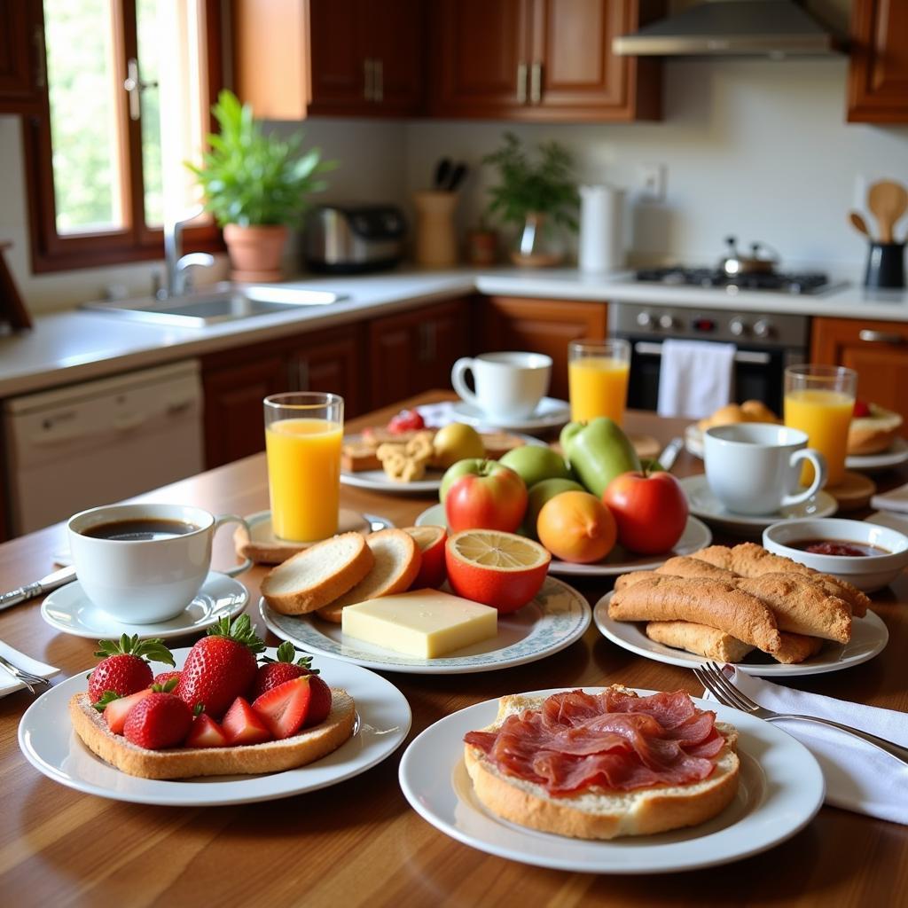 Spanish Homestay Tariff: A Delicious Breakfast Spread