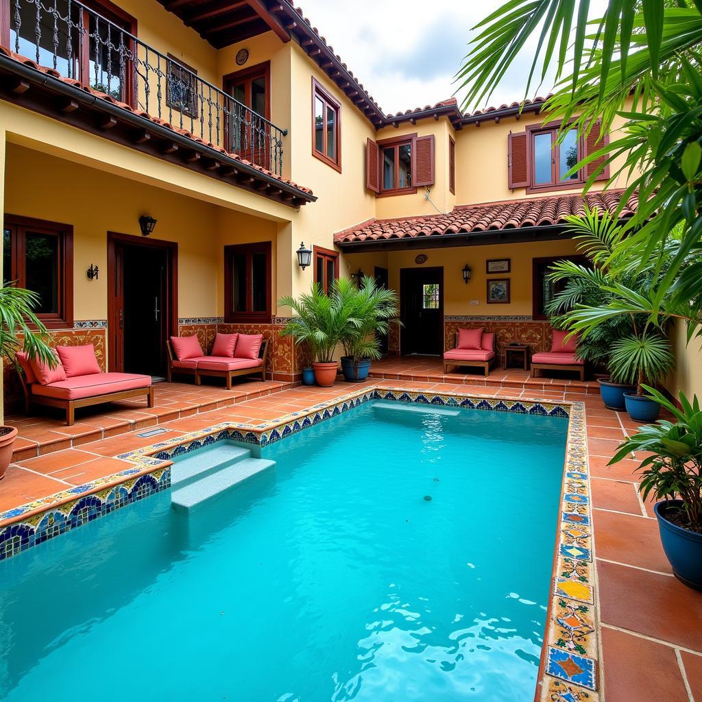 Spanish Inspired Homestay Decor with Pool