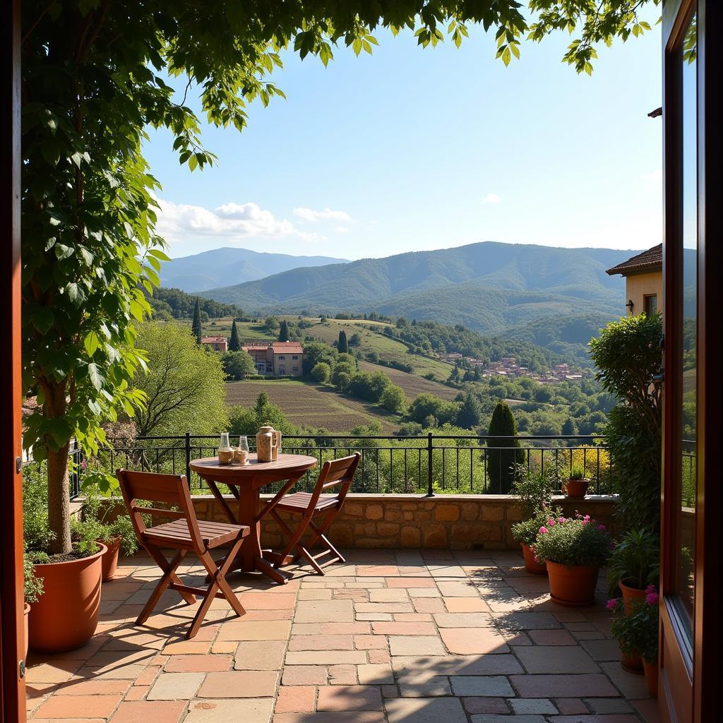 Scenic view from a Spanish village homestay