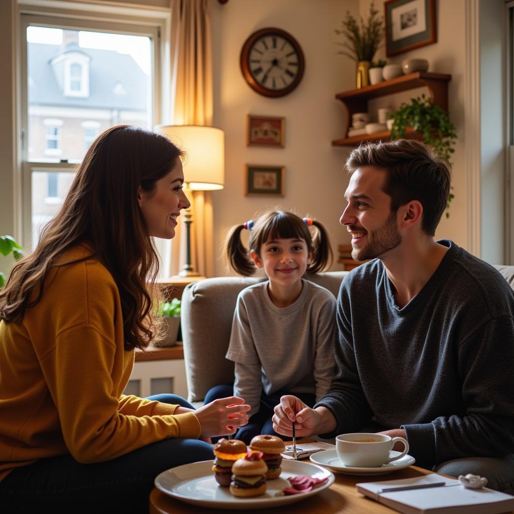 Student Building Connections with Host Family in Boston