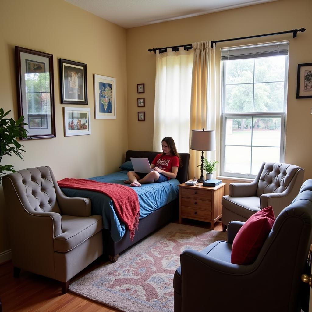 Student studying in their homestay room in Orlando