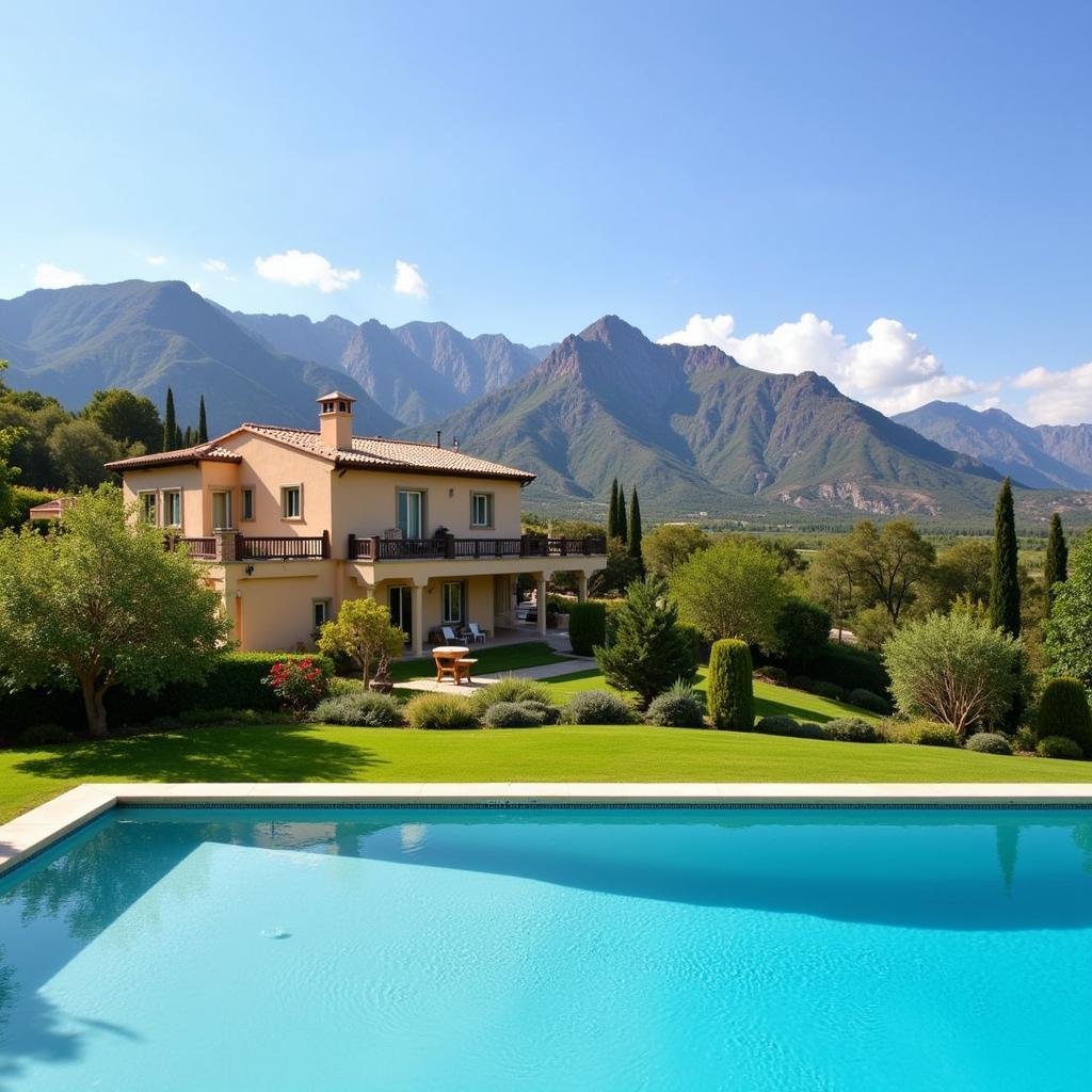 Stunning Spanish Villa with Pool and Mountain View - Homestay