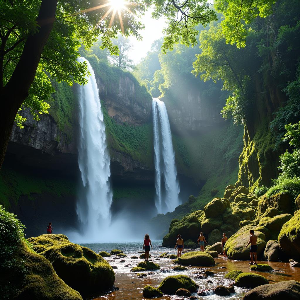 Sungai Bil Waterfall near Slim River