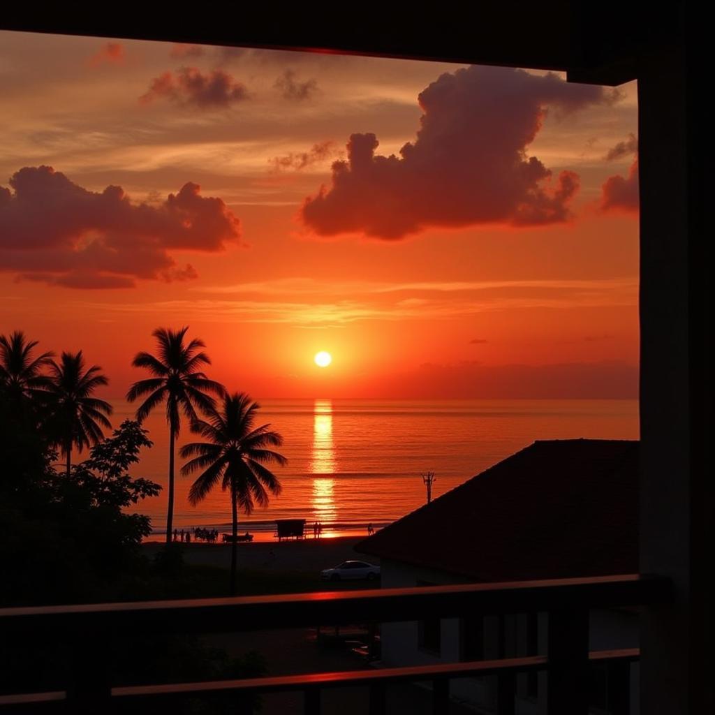 Sunset view from a homestay near Surathkal Beach