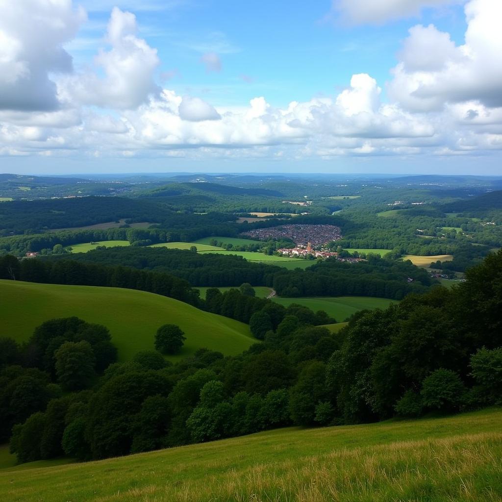 Panoramic view of the Surrey Hills