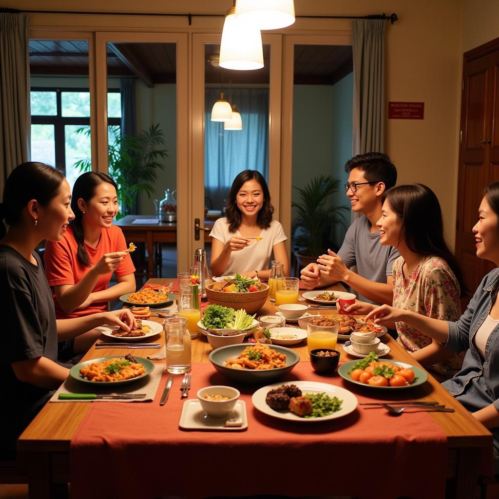 Tam Coc Homestay Family Dinner