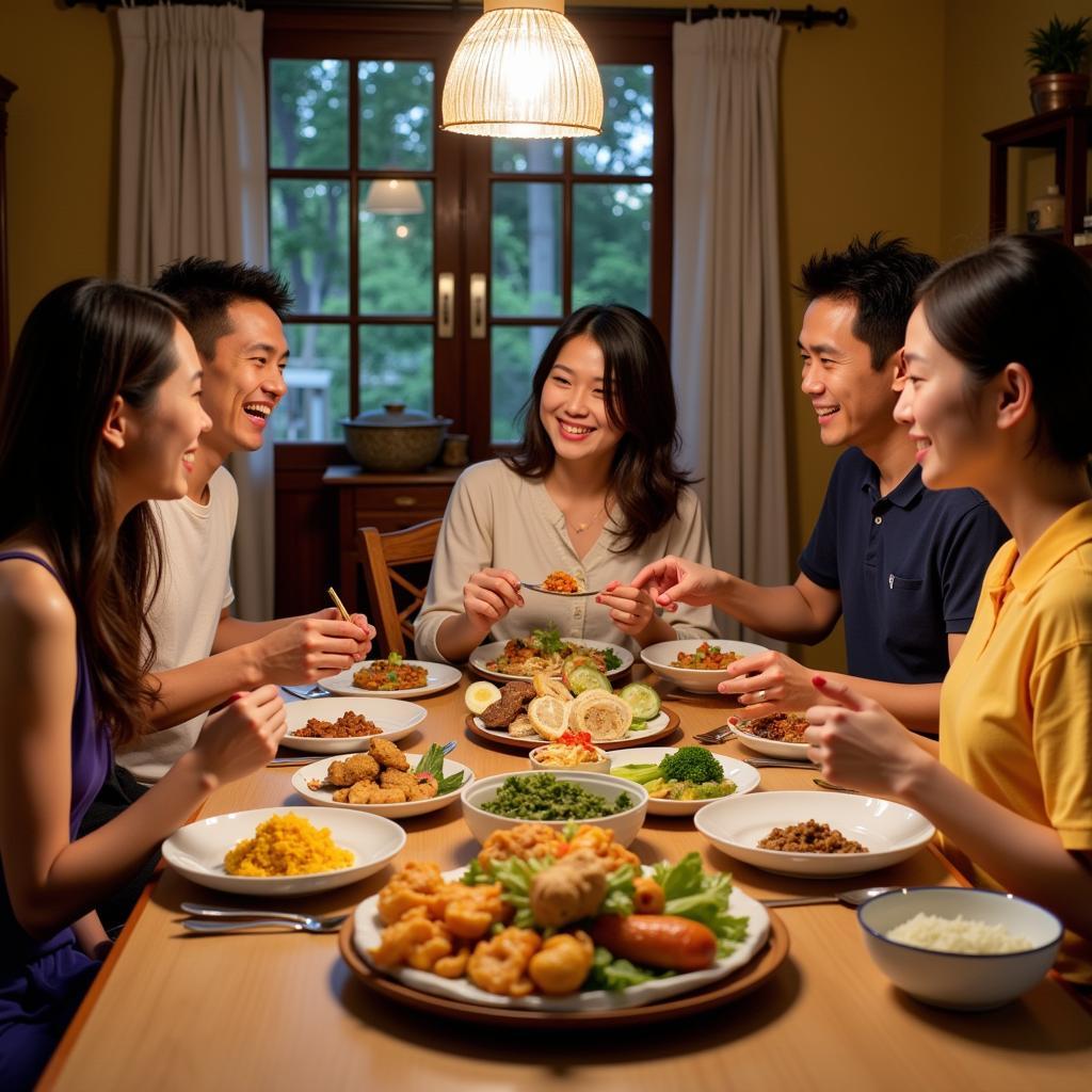 Sharing a Meal with a Vietnamese Family in Tam Coc