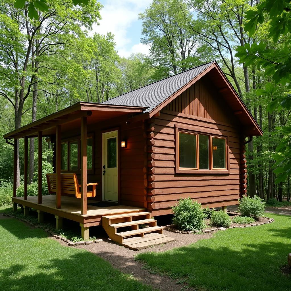 Cozy wooden cabin nestled in the lush greenery of Taman Langat Murni