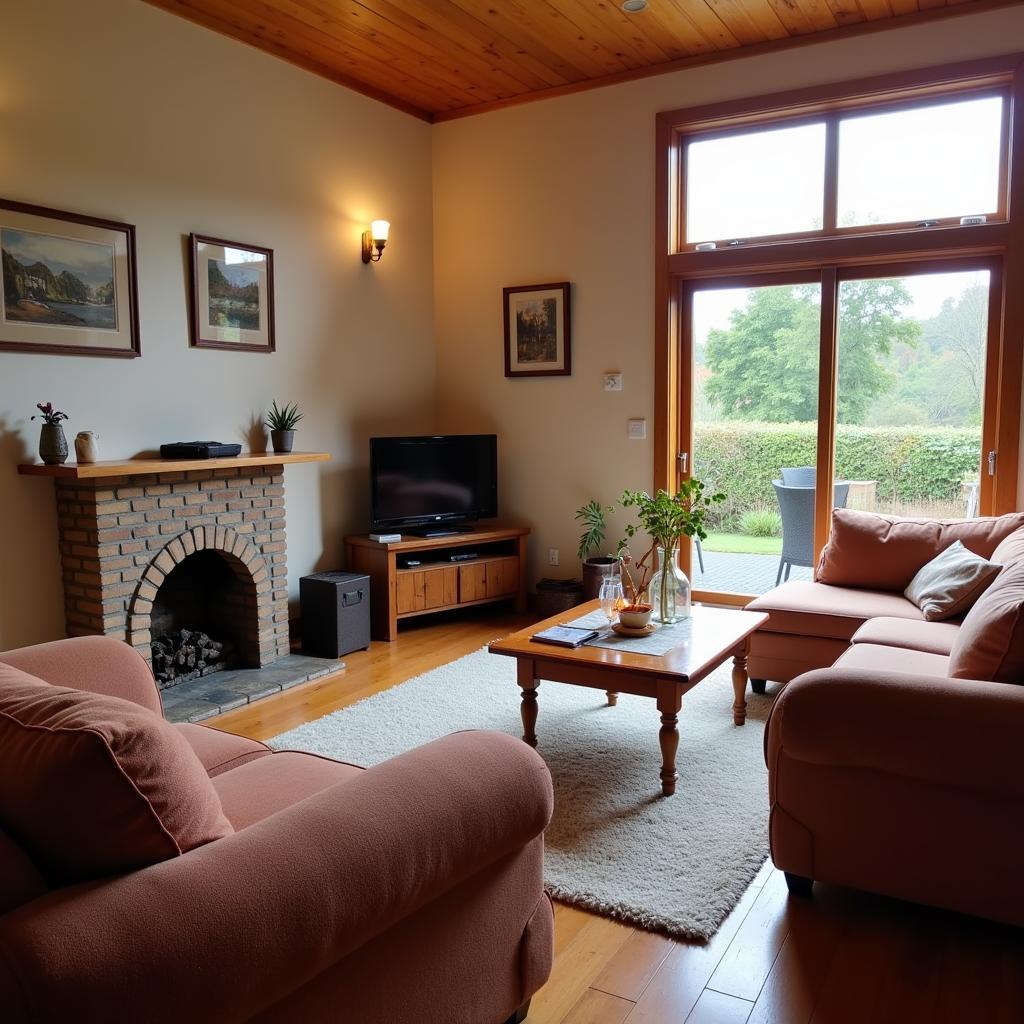 Cozy living room in a Taupo homestay