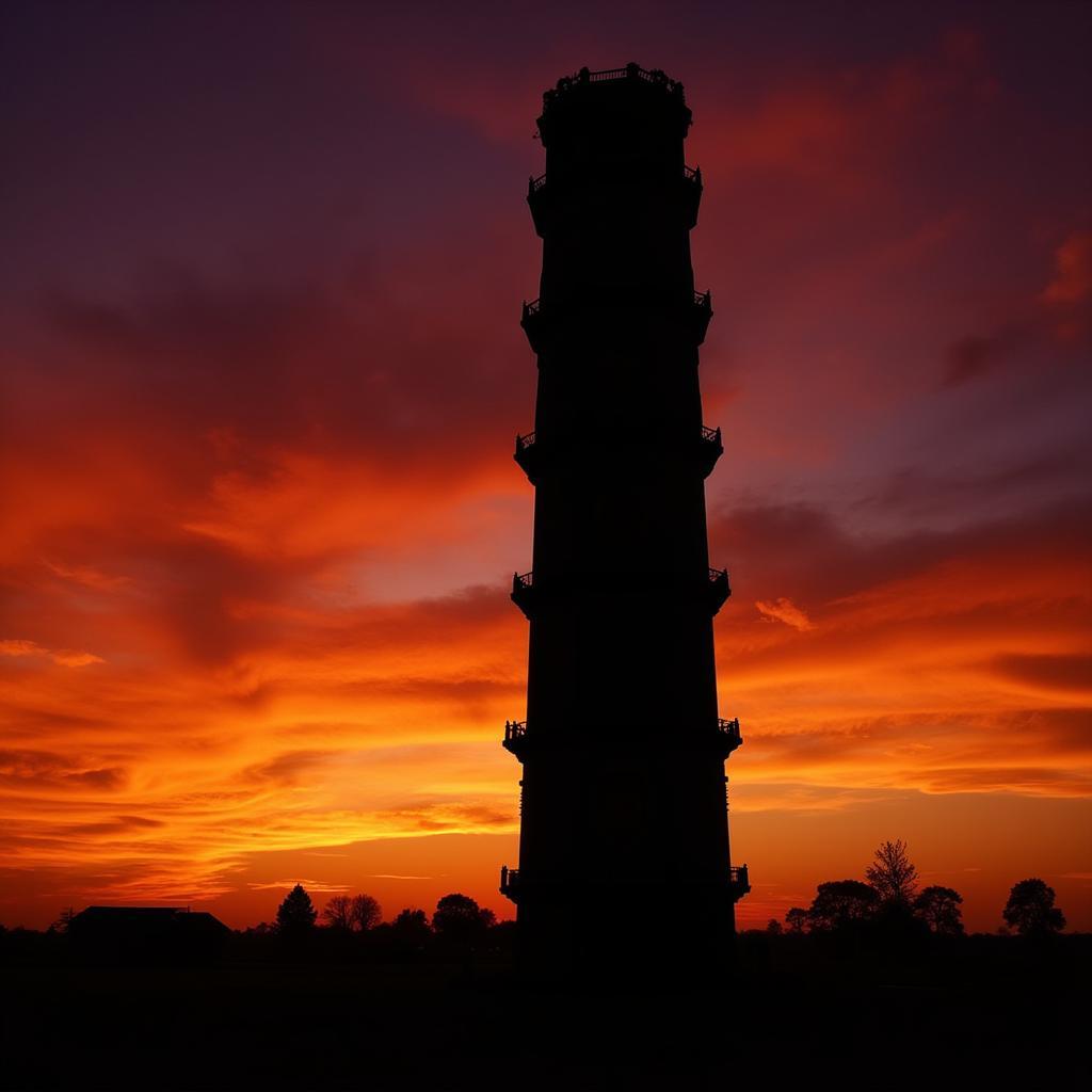 Leaning Tower of Teluk Intan at Sunset