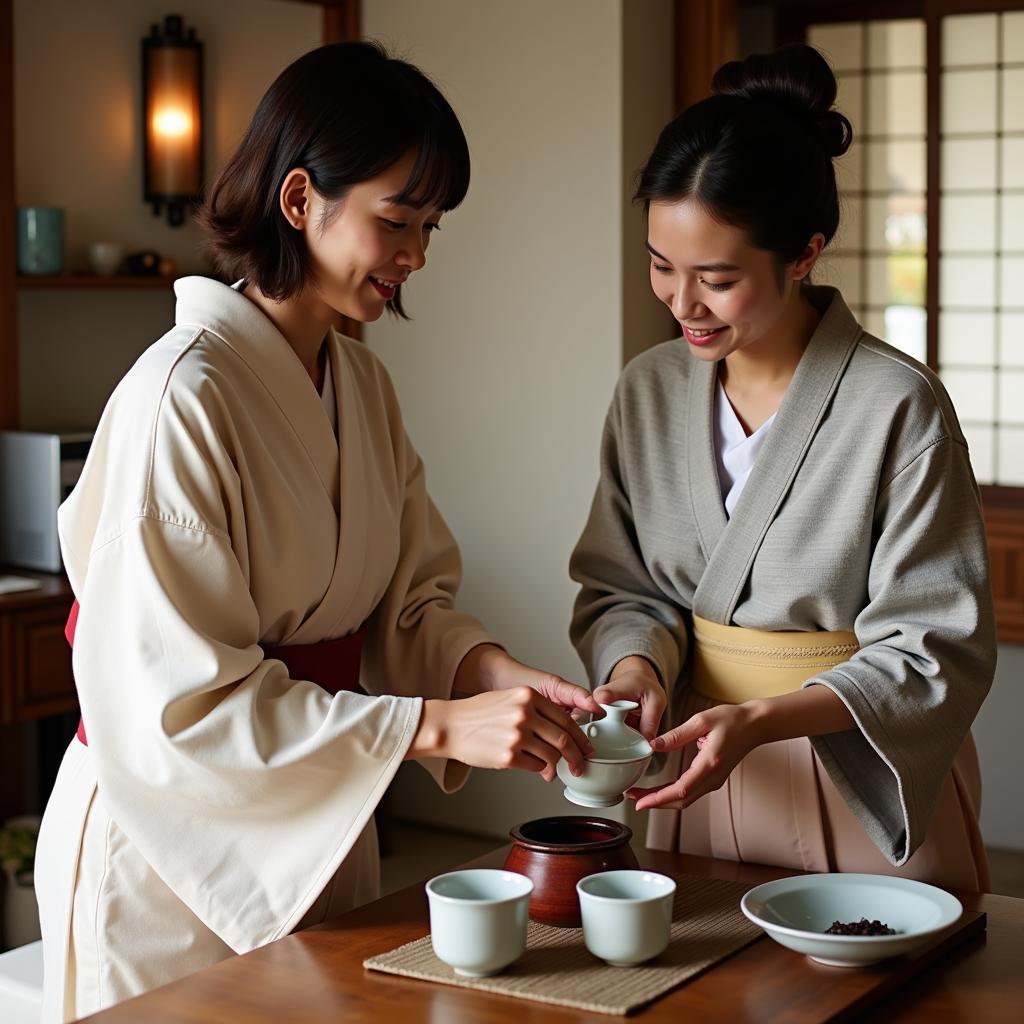 Traditional Japanese Tea Ceremony in a Homestay