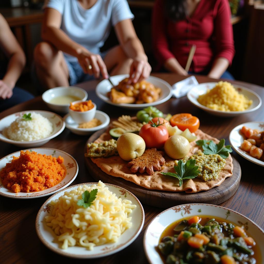 Enjoying a traditional Indonesian meal prepared by a local family during a homestay in Labengki.