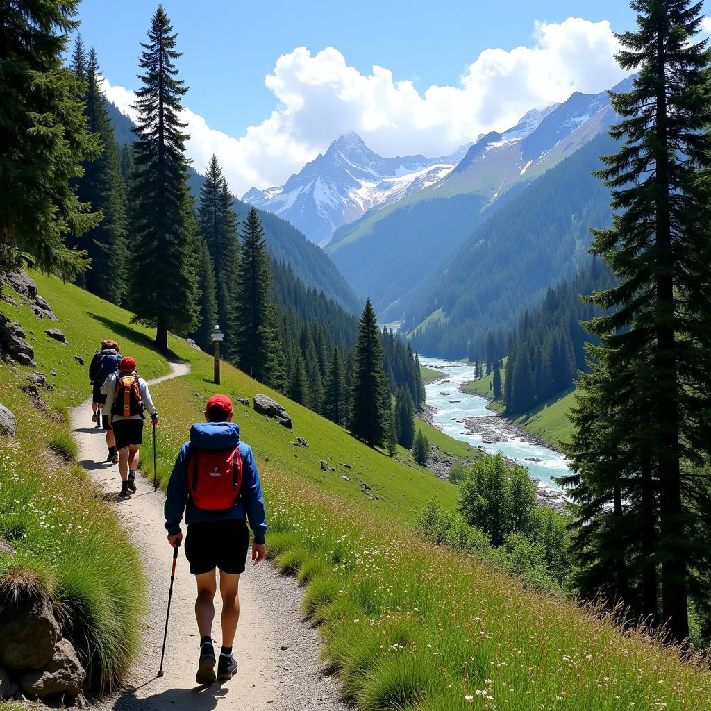 Trekking near Kasol in the Himalayas