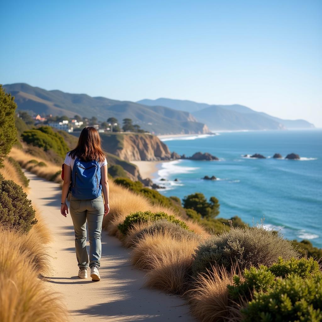 UCSD student exploring the La Jolla coastline near their homestay