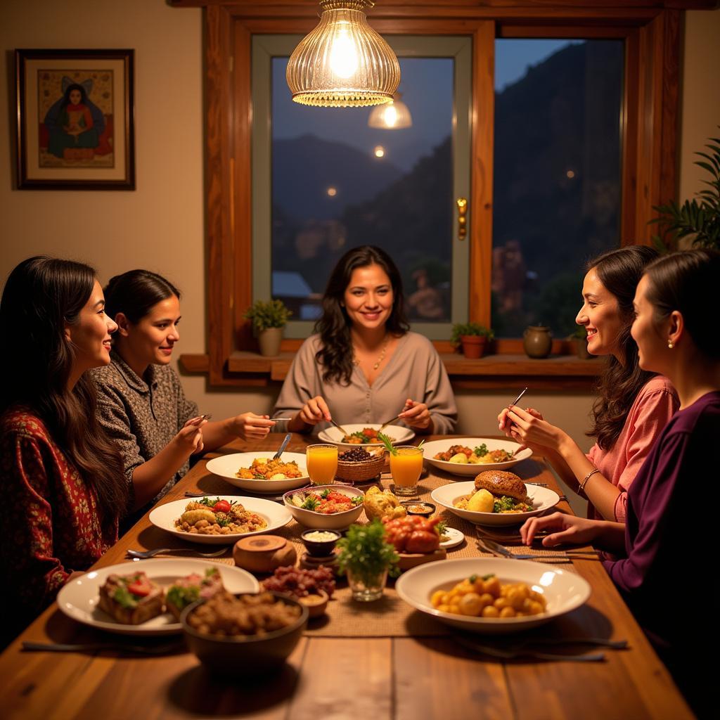 Sharing a Meal with a Local Family in a Uttarakhand Homestay