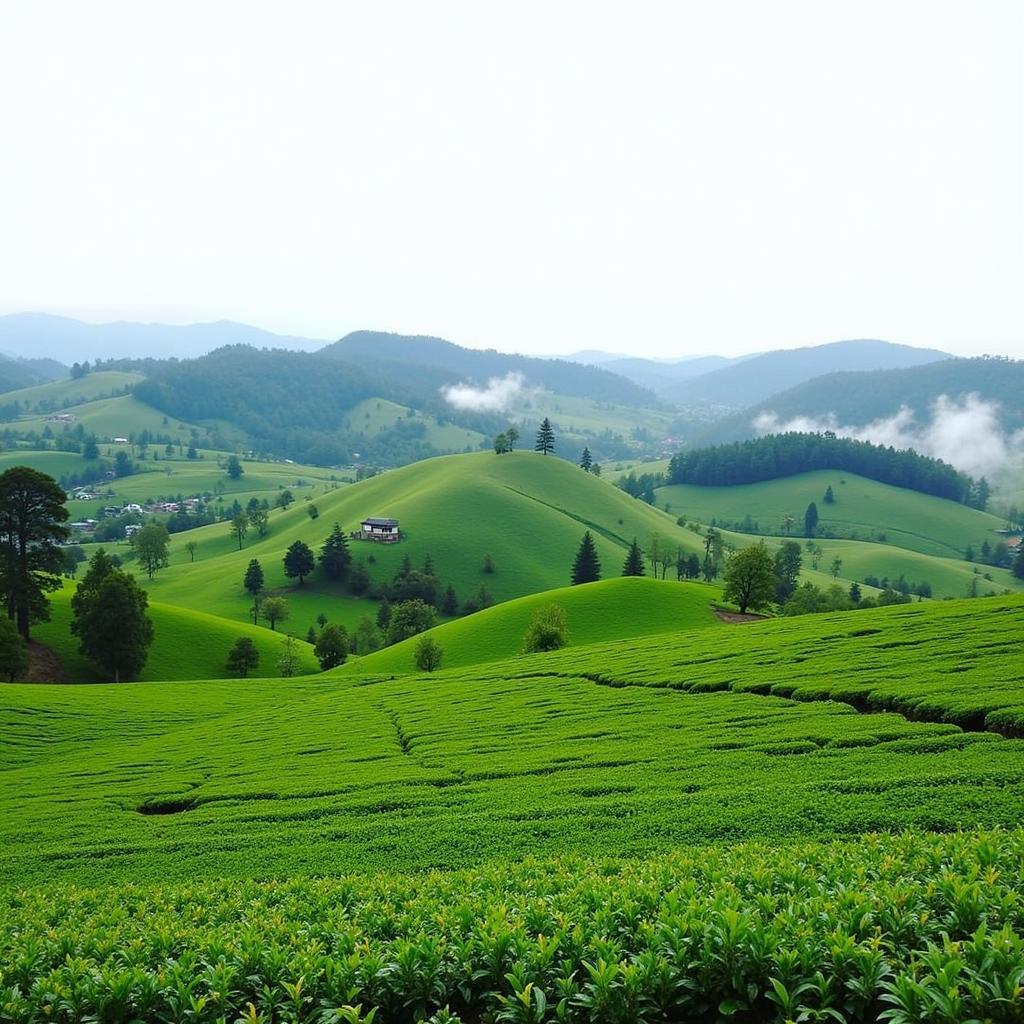 Scenic View of Tea Plantations in Valparai