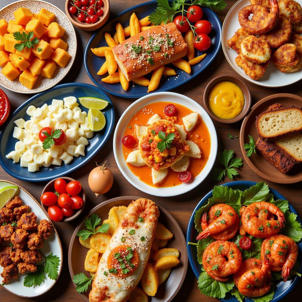 Colorful Array of Spanish Tapas