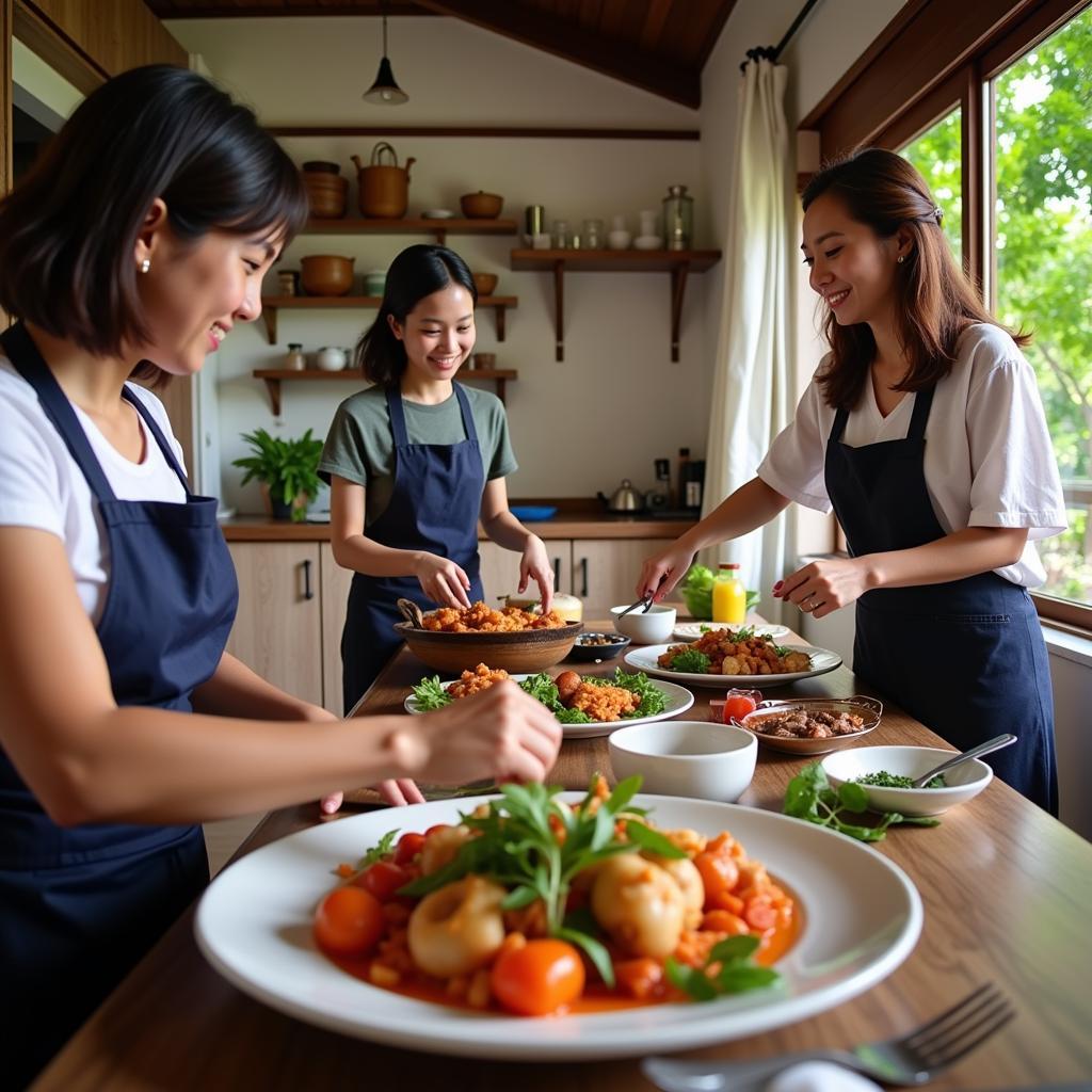 Vietnamese cooking class at a homestay near Alma Resort