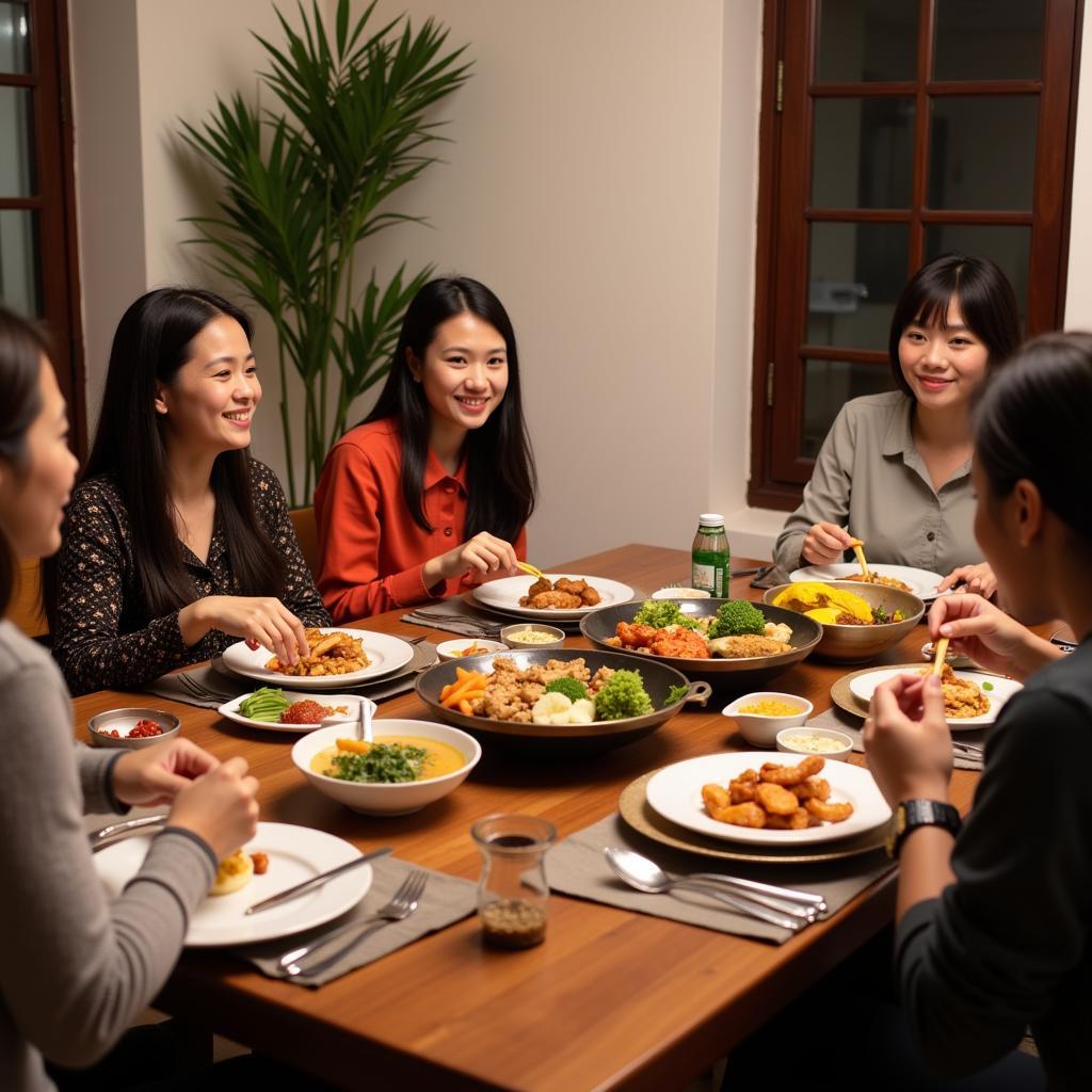 Enjoying a Meal with a Vietnamese Family