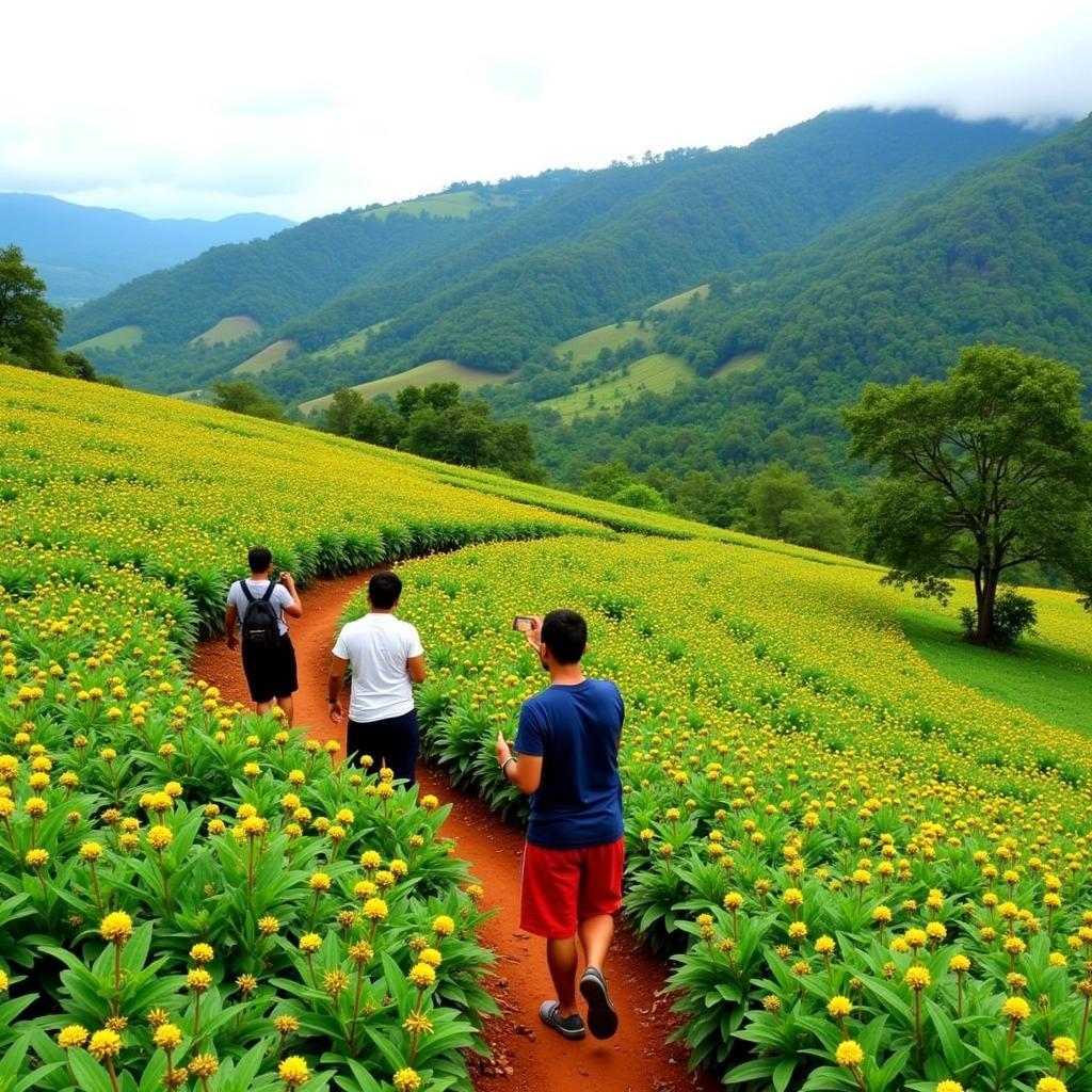 Guests exploring a spice plantation near their Wayanad homestay