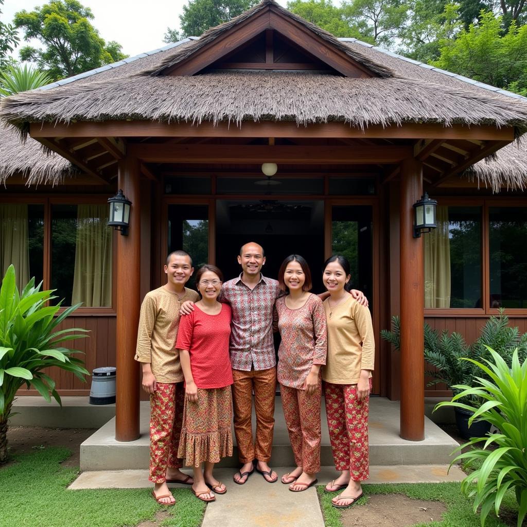 Family welcoming guests at a West Sumbawa homestay