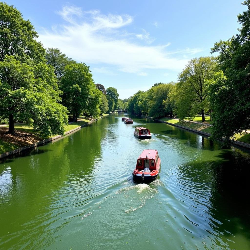 Scenic view of the River Wey Navigation in Weybridge