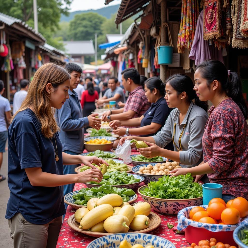 Exploring a local market near your Yana homestay