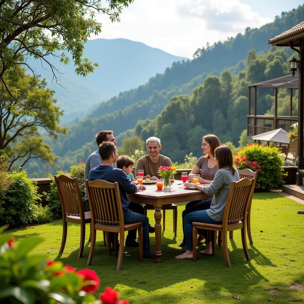 Family enjoying a homestay experience in Yercaud