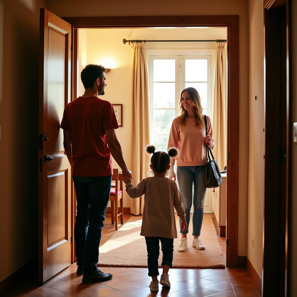 Spanish Family welcoming a guest into their 2stay homestay