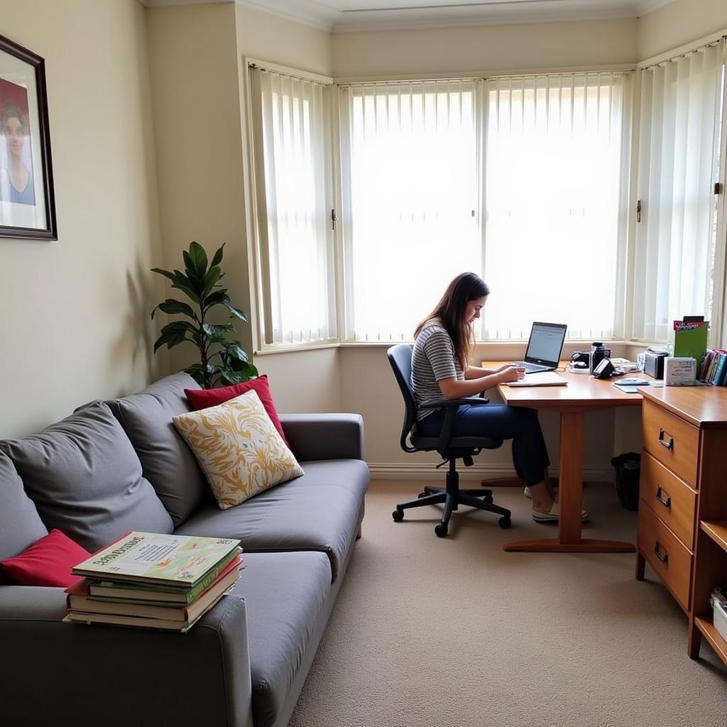 Adelaide Homestay Student Studying in Room