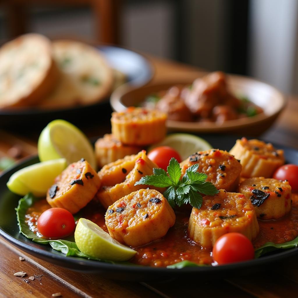 A traditional meal being served at an Agumbe homestay