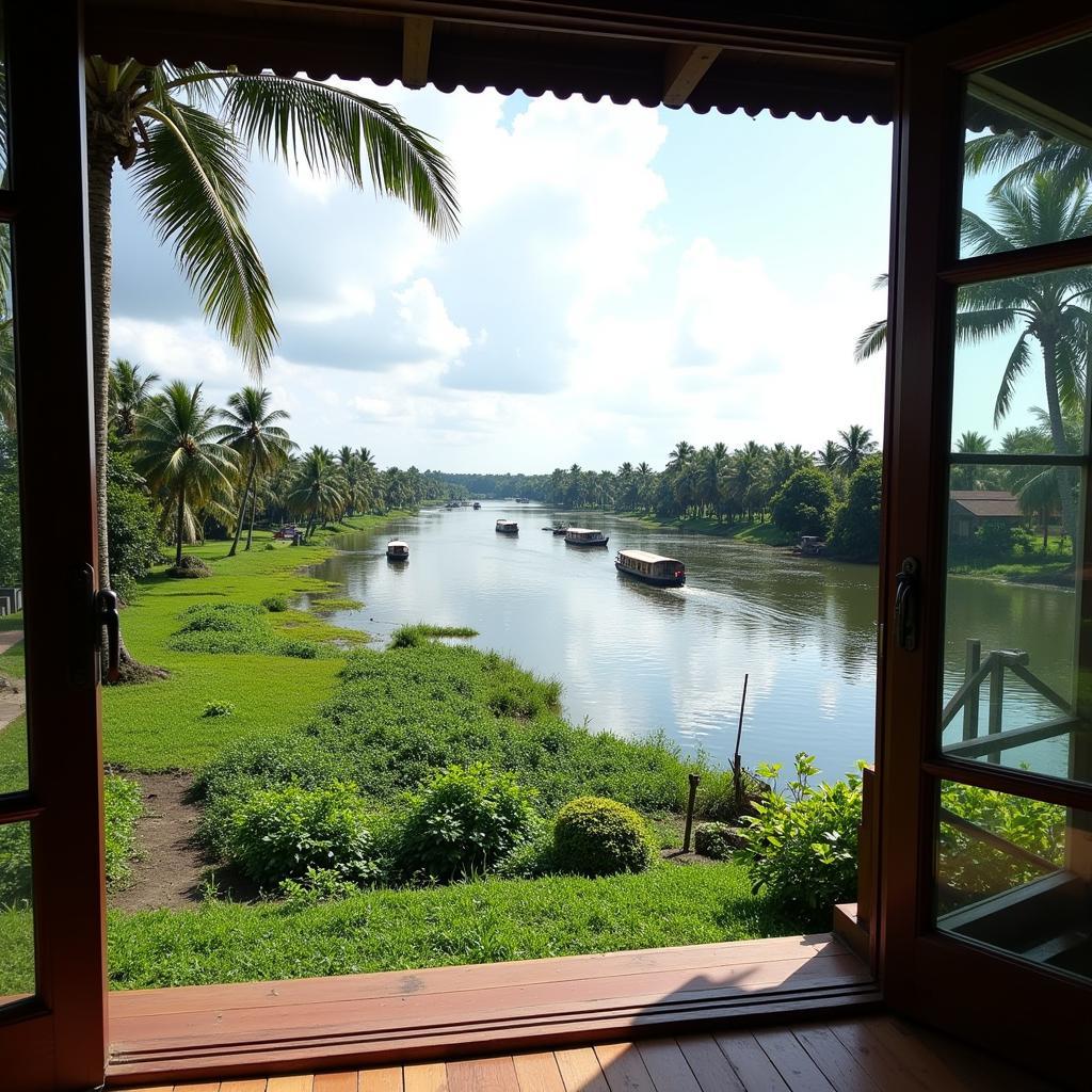 Stunning backwater view from an Alleppey homestay