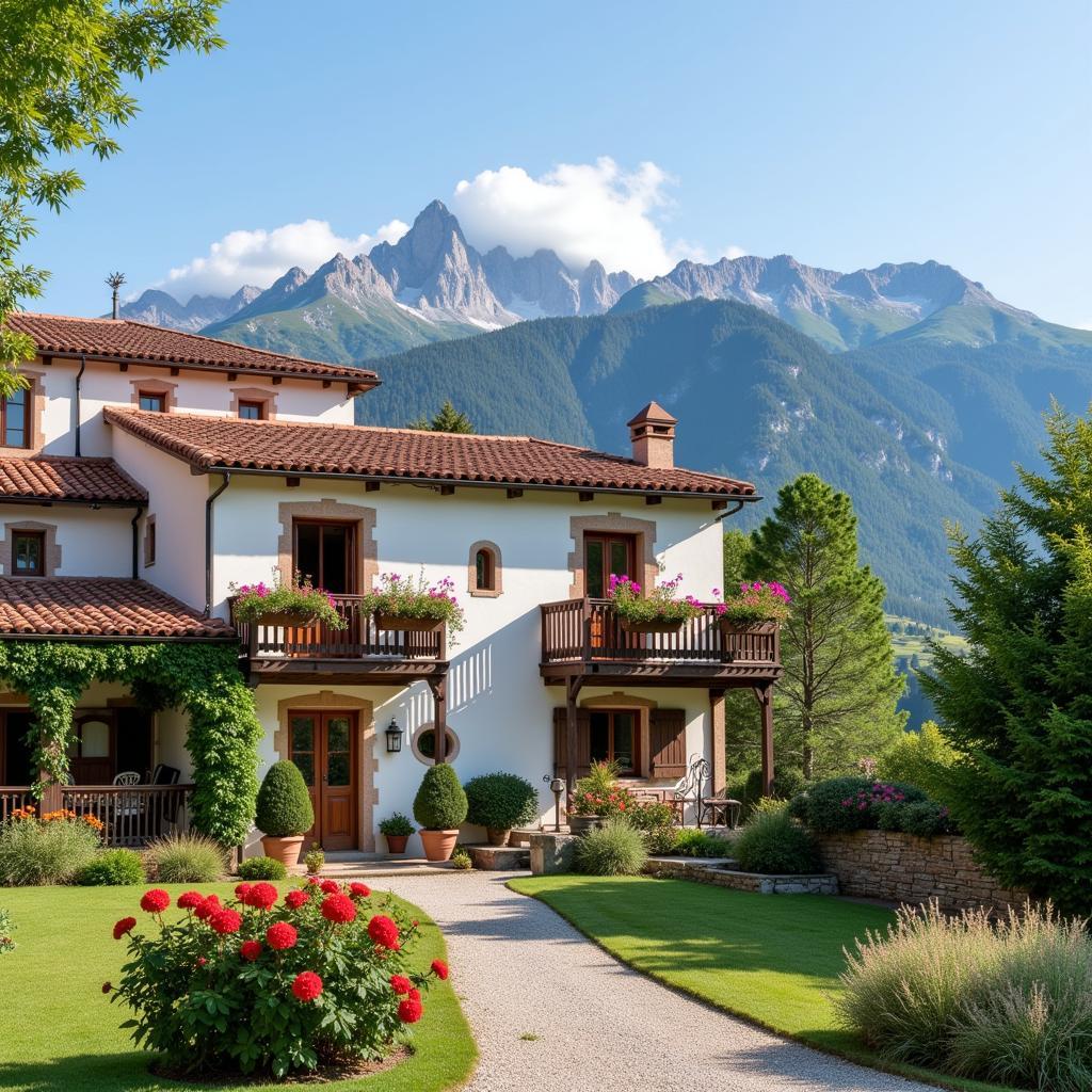 A cozy homestay nestled in the Pyrenees mountains with stunning views