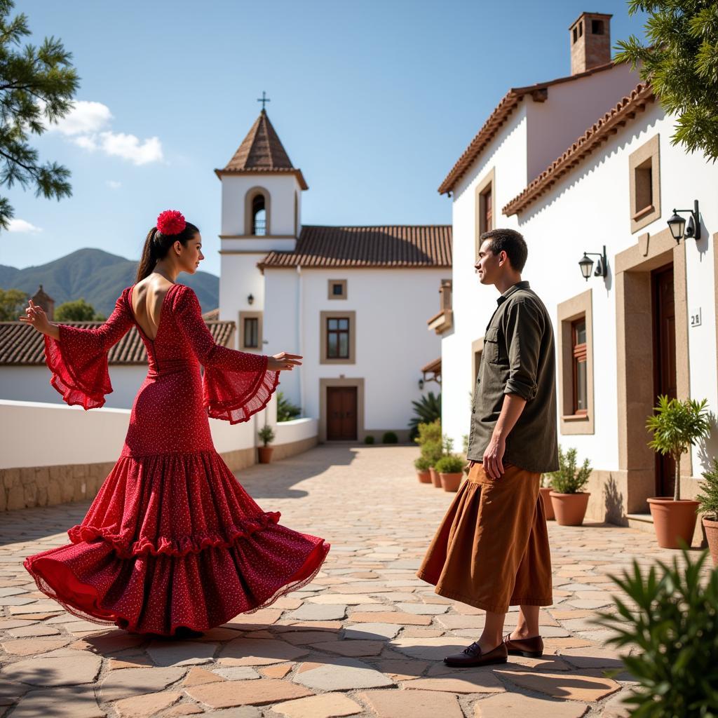 Flamenco Dancer in a Traditional Andalusian Village During a Homestay