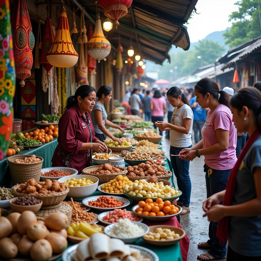 Experience the bustling Arau local market during your homestay