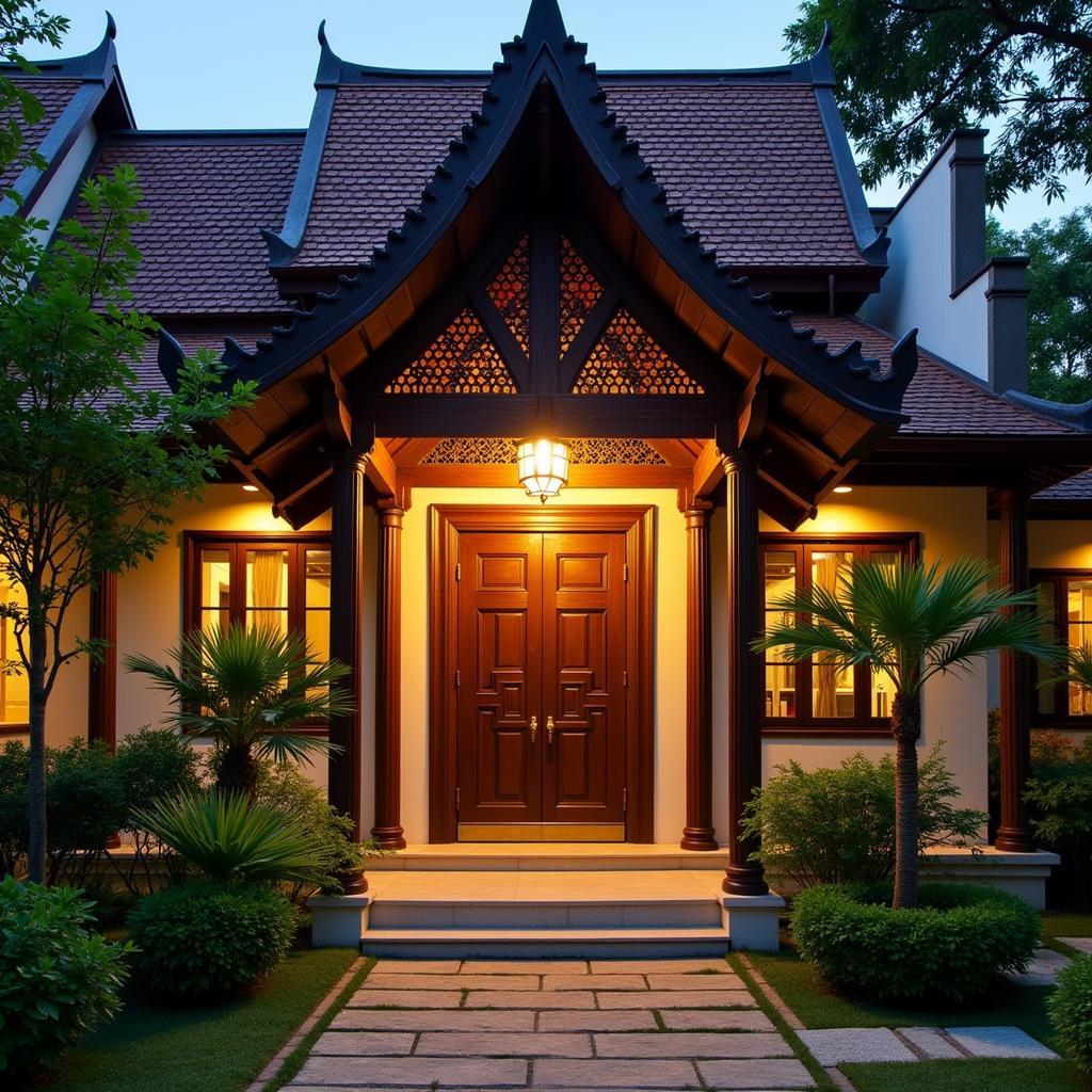 Asias Boutique Homestay Bangkok exterior view with lush greenery and traditional Thai architecture.