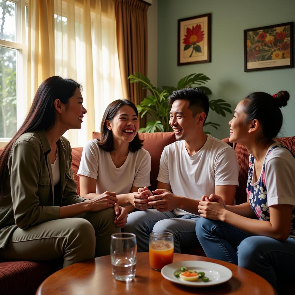 Family enjoying their stay at an az homestay in Penang