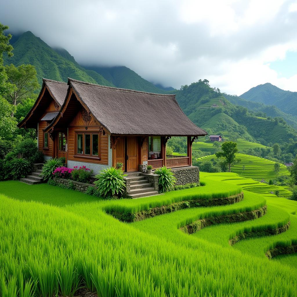 Balinese Homestay amidst Lush Rice Paddies