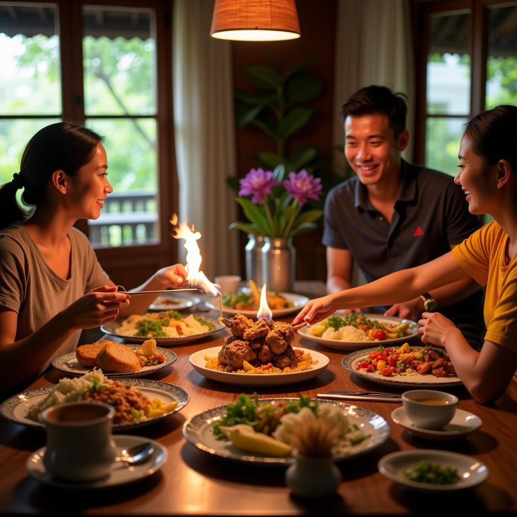 Bali Rama Homestay Family Dinner