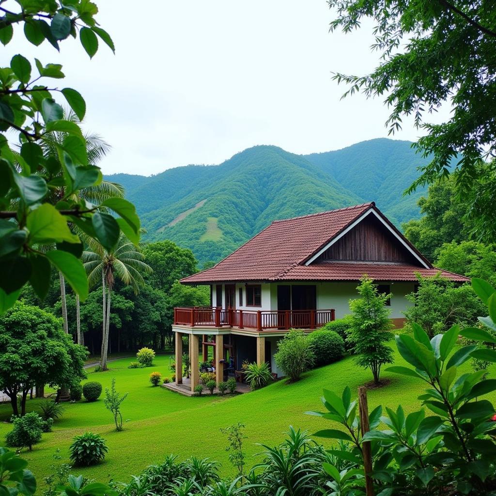 Scenic view of Balik Pulau homestay with lush greenery