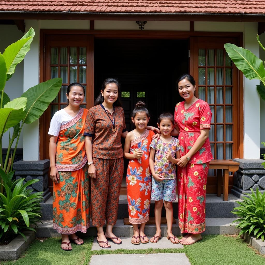 Balinese Family Welcoming Guests at a Homestay in Padang Padang